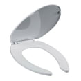 thumbnail image 1 of asiento para baño bisagras ajustables alargado blanco plástico, 1 of 6