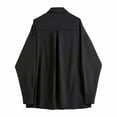 thumbnail image 2 of CENL Men Gothic Loose Black Simple Leisure Button Asymmetrical Top Punk Long Sleeve, 2 of 5
