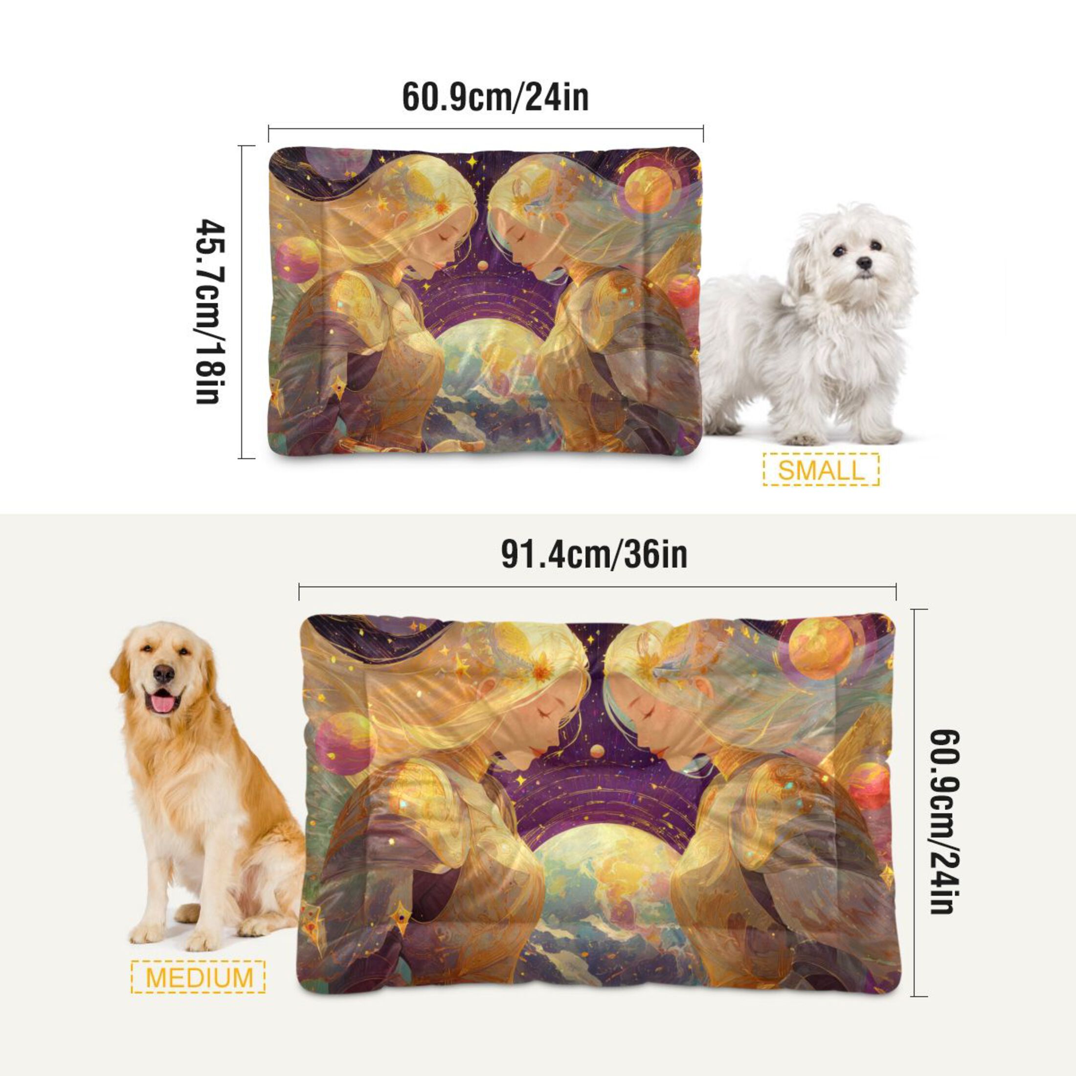 Cozy Mat Pet Bed Indoor Outdoor Warm Soft For Cat Dog Puppy(S/M) Colorful Light