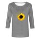 thumbnail image 4 of Camisetas Casuales de las Mujeres de Moda Impresa 3/4 Mangas Blusa Cuello Redondo para el Hogar Y Diario, 4 of 4
