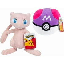 Pokemon 8" Mew & 5" Master Ball Plush 2-Pack - Officially Licensed - Quality Soft Stuffed Pokeball Toy with Weighted Bottom - Gotta Catch 'Em All - Gift for Kids, Boys, Girls & Fans - 2 
