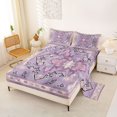 thumbnail image 2 of Erosebridal Hippie Mandala Full Size Sheets, Bohemian Floral Bed Sheets, Purple, 4 Pieces 1 Flat Sheet, 1 Fitted Sheet and 2 Pillowcases, 2 of 5