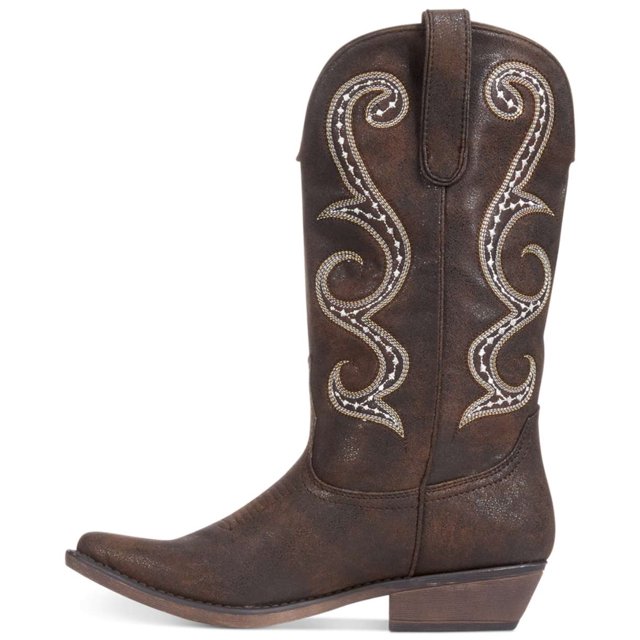 Womens DAWNN Leather Pointed Toe MidCalf Cowboy Boots