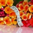 thumbnail image 4 of 2 Ct Round Cut Moissanite Half Eternity Wedding Band Ring 14K White Gold Plated, 4 of 4