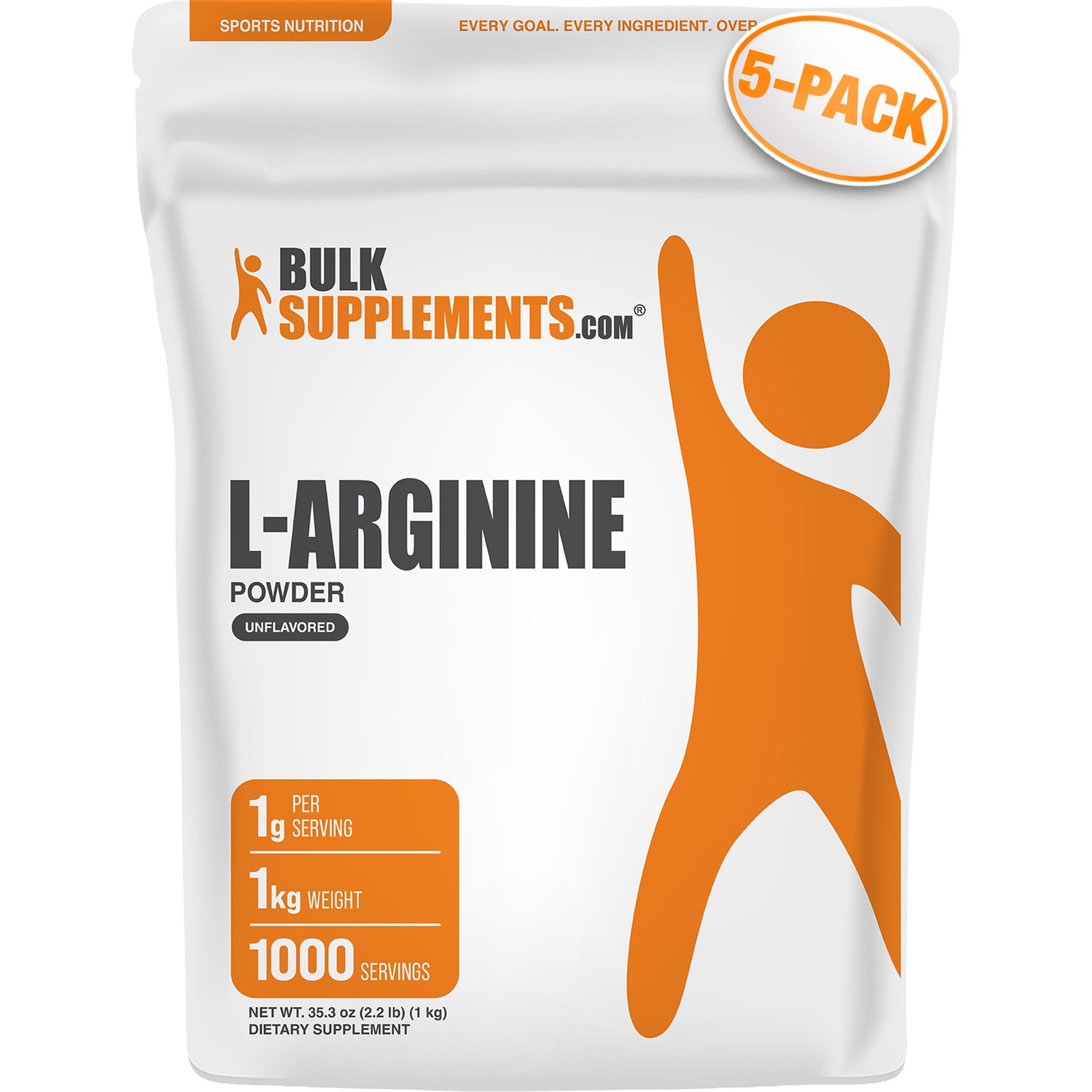 BulkSupplements L-Arginine Powder - Arginine Supplement - Unflavored, 5kg (11 lbs)