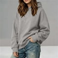 thumbnail image 6 of Loose Fit Hoodie for Women,Oversized Solid Color Long Sleeve Pullover Casual Basic Sweatshirts,Campus School Daily Wear, 6 of 6