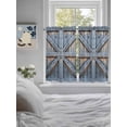 thumbnail image 3 of Farmhouse Wood Grain 2 Panel Kitchen Curtains for Windows, Vintage Country Barn Gate Textured Bathroom Privacy Curtain, Home Décor Window Treatment for Bedroom/Living Room 55"x45", 3 of 6