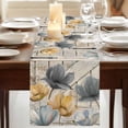 thumbnail image 3 of Spring Tulips Flower Table Runner, Vintage Floral Barn Doors Rustic Beige Cotton Linen Table Runners 108 Inches Long, Dresser Scarf Runner for Dining/Living Room/Kitchen/Square Tables 13''x108'', 3 of 9