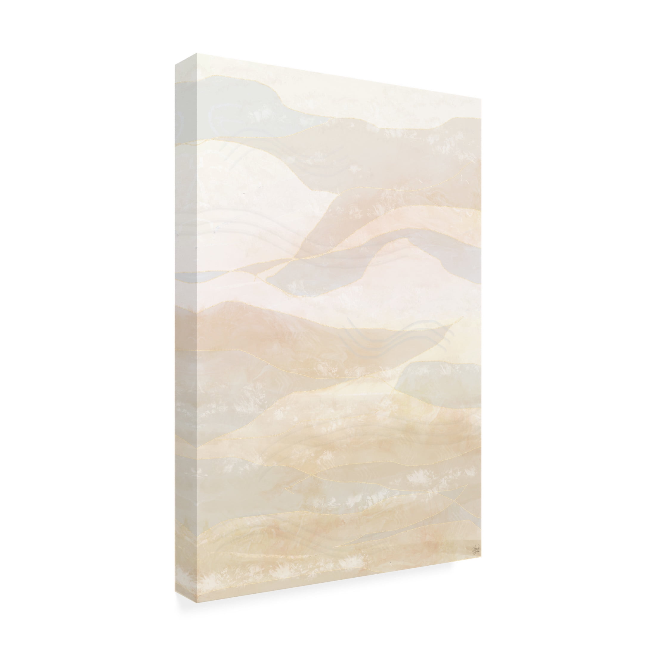 Canvas Wall Art - Line and Brush 'Abstract Soft Waves' Wall Art for Living Room, Bedroom, or Office Décor by Trademark Fine Art - 12 x 19 Inches