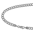 thumbnail image 3 of JewelStop 14k Solid White Gold 5.7 mm Cuban Curb Chain Necklace 20" Lobster Claw Clasp - 17.2gr., 3 of 5