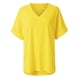 thumbnail image 1 of Camisetas de verano para mujer, camisetas con cuello en V para mujer, camisetas de talla grande para mujer, camisetas de manga corta (amarillo, talla M), 1 of 5