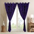 thumbnail image 3 of Damask Gothic Curtains Antique Victorian 30%-50% Blackout Curtains 2 Panels 52"Wx63"L,Purple Black Sugar Skull Curtains Drapes Vintage Baroque Floral Goth Curtains, 3 of 6