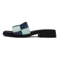 thumbnail image 3 of YDN Women Open Square Toe Checkered Slide Sandals Slip On Low Chunky Heel Slippers Comfortable Casual Indoor Shoes Size 10.5 Blue, 3 of 4