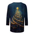 thumbnail image 4 of Fankiway Tunique Chandails en Molleton pour Femmes Imprimé de Noël Col Rond Manches Trois-Quarts T-shirt Ample Manches Longues Col Rond Multicolore G, 4 of 5