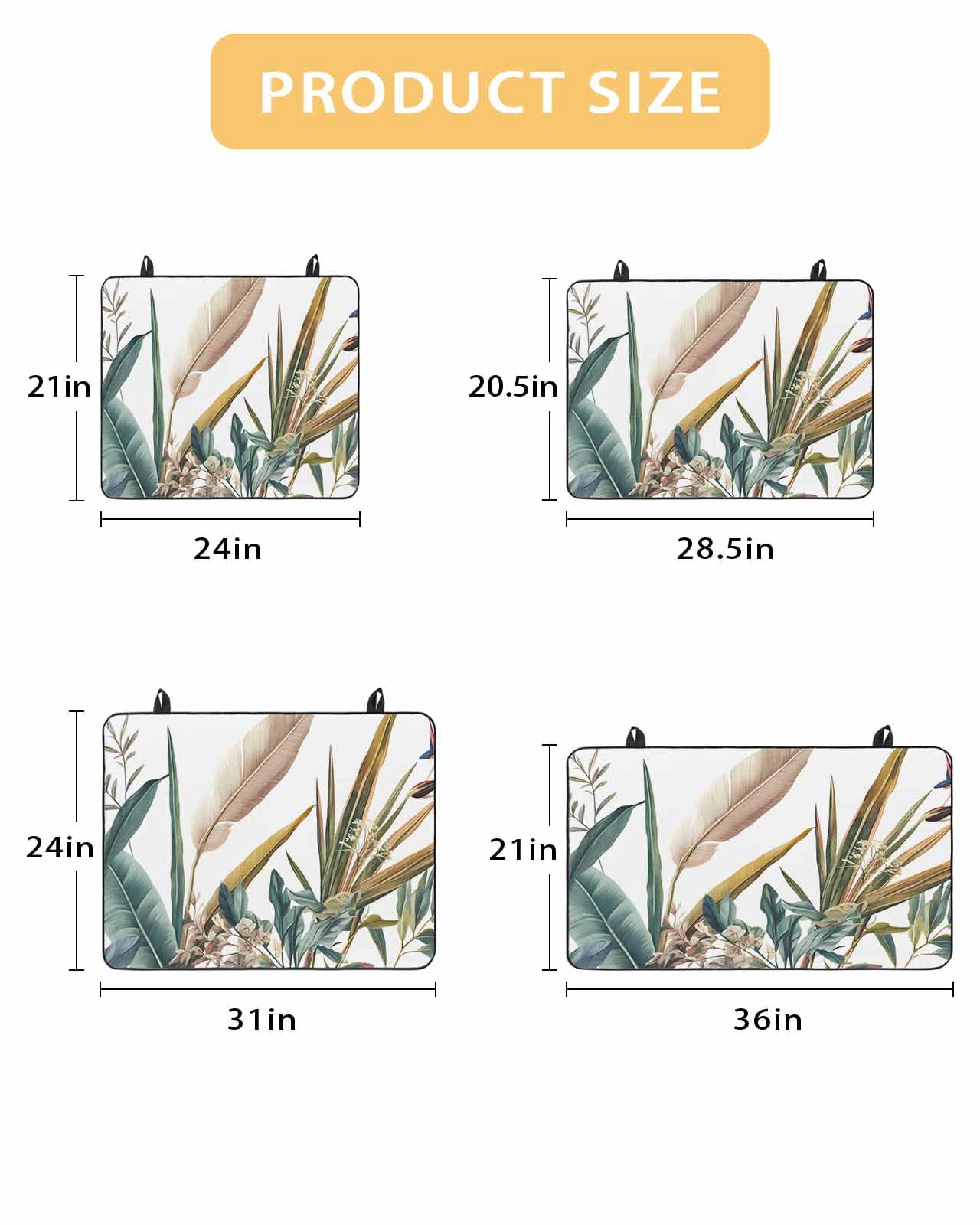 nqOlkjepod Large Induction Cooktop Protector Mat 24"x21", Vintage Leaves Stove Top Covers for Electric Stove, Watercolor Botanical Summer Decorative Stove Burner Cover Mats, Glass Top Stove Cover