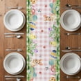thumbnail image 6 of Easter Table Runner - 120 Inch Long, Kitchen Dining Table Runner Dresser Scarves, Spring Gnomes Floral Bunny Duck Green Pink Plaid Farmhouse Decor for Coffee Tables Wedding Party Banquet, 6 of 8