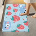 thumbnail image 6 of Toilet Rug U-Shaped Bathroom Rugs Non-Slip Soft Plush Machine Washable Contour Bath Mat Cute Bear Face with Strawberry 24x20, 6 of 9