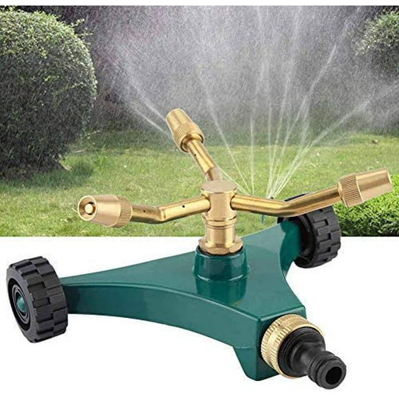 Jinsinto Automatic Irrigation Garden Sprinkler Irrigation Copper Watering Sprinkler 360° Rotating Arm Rotating Copper Garden Sprinkler Tool Adjustable Irrigation System