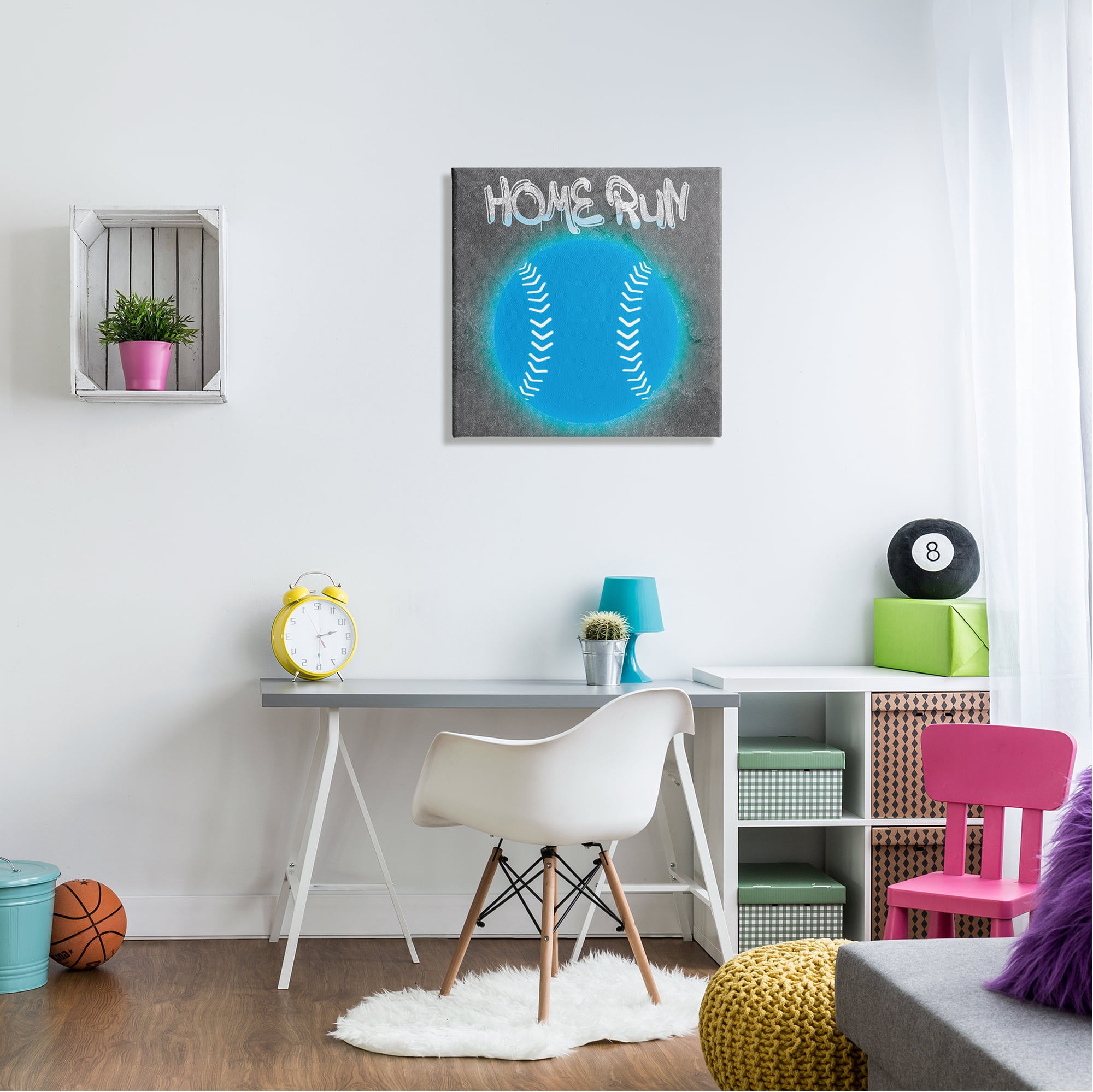 Stupell Industries Home Run Urban Sports Sports Painting Gallery Wrapped Canvas Art Print Wall Art, 24 x 24