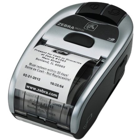 Zebra iMZ220 Mobile Direct Thermal Printer, Monochrome, Portable, Receipt Print, USB, Battery Included