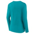 thumbnail image 3 of Women's Aqua Miami Dolphins Logo Team Lockup Long Sleeve V-Neck T-Shirt, 3 of 3