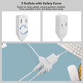 thumbnail image 5 of DEWENWILS White 12FT Extension Cord for Indoor, Step on Switch with Indicator Light, 2 Prong 3 Outlets, 5 of 11