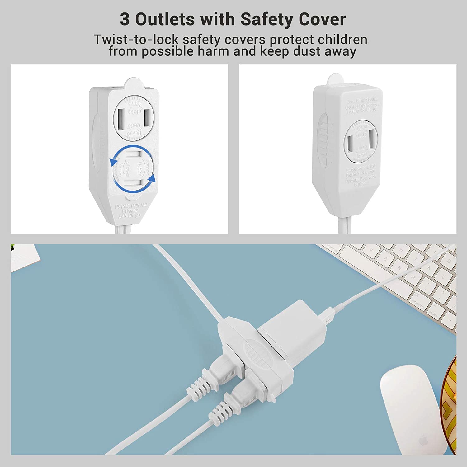 DEWENWILS 12 Ft. Indoor Extension Cord with Switch photo 5