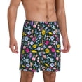 thumbnail image 2 of Fotbe Watercolor Meadow Flowers Pajama Shorts for Men, Men's Pajama Bottoms, Sleepwear,Short Pajama Pants-Medium, 2 of 9