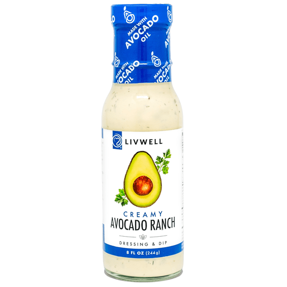 LIVWELL Dairy-Free Avocado Ranch Dressing & Dip, Made with Avocado Oil, Gluten-Free, 8 oz