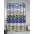 thumbnail image 5 of Vintage Boho Geometric Stripes Shower Curtain, Purple Navy Bathroom Decor Curtains Set with Hooks, Waterproof Fabric Home Accessories， 72 X 72 Inch Long, 5 of 6