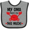 thumbnail image 3 of Inktastic Oma Loves Me Grandson Boys or Girls Baby Bib, 3 of 4