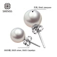 thumbnail image 3 of SHENSS-pendientes de plata de ley 925 para mujer, aretes con forma de concha y Perla, de 3mm a 12mm, de estilo clásico, 3 of 4