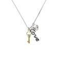 thumbnail image 2 of Delight Jewelry Goldtone Trefoil Key with Crystals - Love and Lock Charm Necklace, 18"+1", 2 of 4