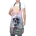 thumbnail image 3 of Goofa Mist Sunflower Skull Printed Waterproof Apron 33" Chef Aprons for Men Heavy Duty Chemical Work Apron Adjustable Bib Apron, 3 of 9