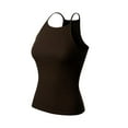 thumbnail image 3 of Made by Olivia Women's Halter Neck Ribbed Tank Top, 3 of 4