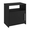 thumbnail image 3 of Nightstand, Single Door Cabinet, Metal Handle, One Shelf, Top, Black, 3 of 5