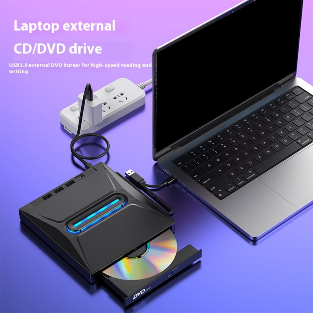 External Disk Drive USB3.0 Fast Transfer Disc Burning Player 7 In 1 Functionality For PC Desktop Devices