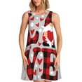 thumbnail image 1 of Xecao Robe d'Été à Carreaux Buffalo Love et Gnome pour Femmes, Robe Décontractée Sans Manches avec Poches, 1 of 7