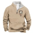 thumbnail image 1 of Sudadera sin capucha para hombre, informal, a la moda, con cuello alto, estampado, con cremallera, jersey de manga larga, blusa de poliéster para hombre, 1 of 3