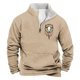 thumbnail image 1 of Sudadera sin capucha para hombre, informal, a la moda, con cuello alto, estampado, con cremallera, jersey de manga larga, blusa de poliéster para hombre, 1 of 3