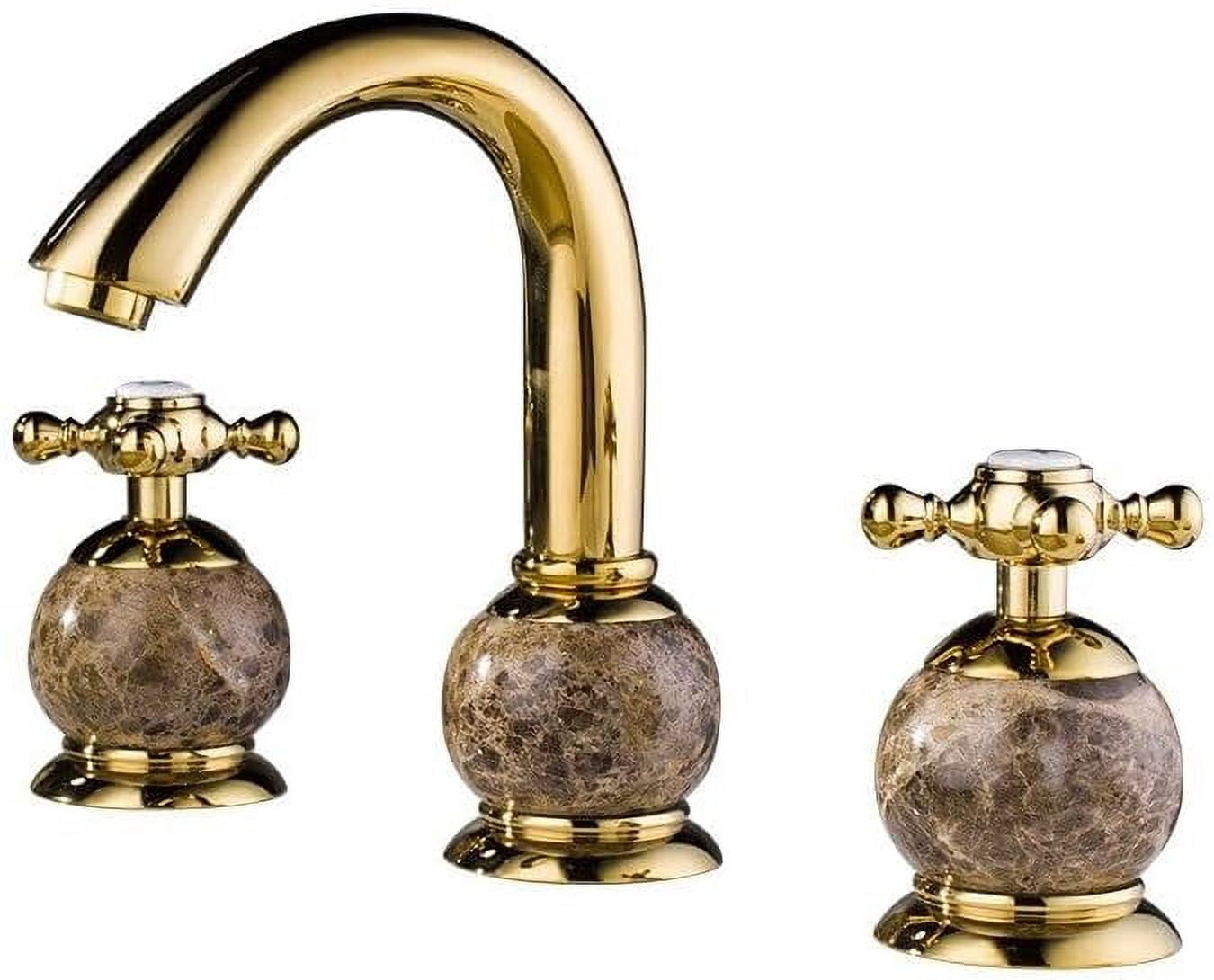 Widespread Basin Faucet Bathroom 8 inch Hot Cold Water Mixer Crane Deck Mounted Bath Tap Basin Mixer Gold Jade Brass Mixer