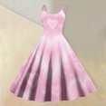 thumbnail image 2 of Valentines Day Sleeveless Vintage Fit Dress with Heart Print Pattern Casual A-line Dresses Light pink L, 2 of 5