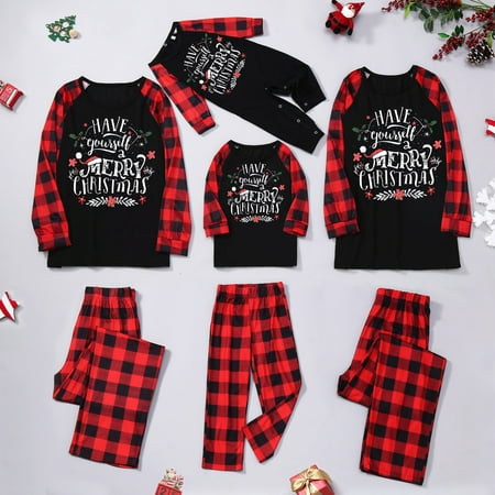 

YWDJ Matching Family Christmas Pajamas Family Outfit O-Neck Long Sleeve Crawl Christmas X-max Print Pyjama Set For Children Red(Red Kids 130 7Y)
