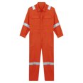 thumbnail image 5 of Moggemol Men's 100% Cotton Work Overalls Reflective Strips Jumpsuit Dustproof Dungarees Coveralls Orange 3XL/185, 5 of 7