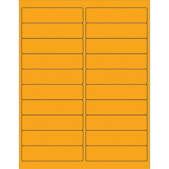 Box Partners Rectangle Laser Labels 4" x 1" Fluorescent Orange 2000/Case LL177OR