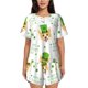 thumbnail image 1 of Balery happy dog. St. Patricks Day Conjunto de Pijama para Mujer con Estampado, Dos Piezas de Manga Corta y Shorts, Ropa de Dormir Suave con Cuello Redondo y Bolsillos-4X-Large, 1 of 6