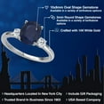 thumbnail image 2 of Gem Stone King 14K White Gold Blue Sapphire and White Topaz Engagement Ring for Women | 3.28 Cttw | Oval 10X8MM | Gemstone September Birthstone | Size 9, 2 of 6