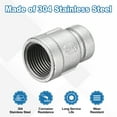 thumbnail image 5 of Uxcell Reducing Coupling 3/8" x 1/4" NPT Female Threaded 304 Stainless Steel Reducer Pipe Fitting Adopts for Water Oil Gas Tube, 5 of 6