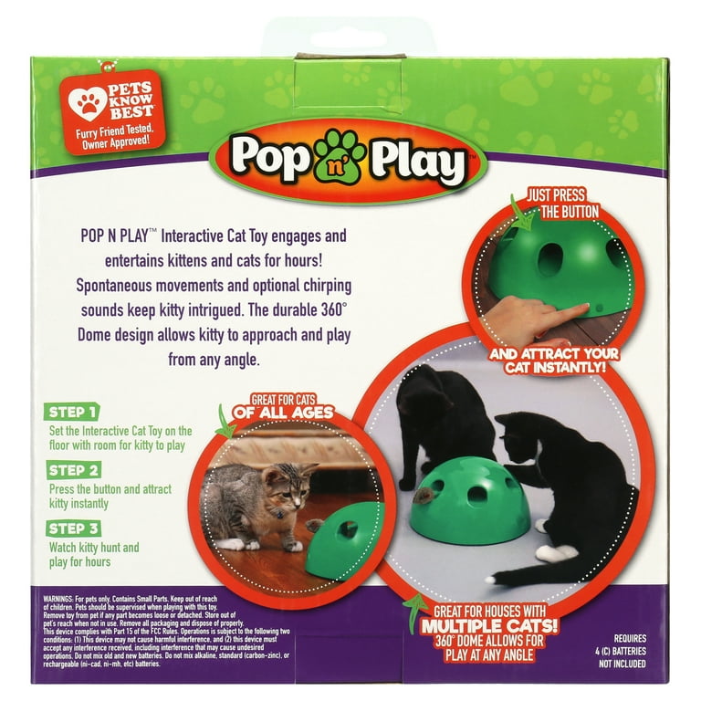 Pets Know Best Pop N' Play Peek-A-Boo Cat Toy, Green