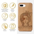 thumbnail image 4 of Case Yard Wooden Case Outside Soft TPU Silicone, Slim Fit Shockproof Wood Protective Phone Cover for Girls Boys Men and Women, Supports Wireless Charging Skillful Sailor Design case for iPhone-8-Plus, 4 of 7